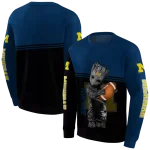 custom michigan wolverines baby groot blue black hoodie best selling