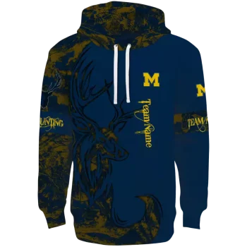 custom michigan wolverines deer silhouette blue hoodie best selling