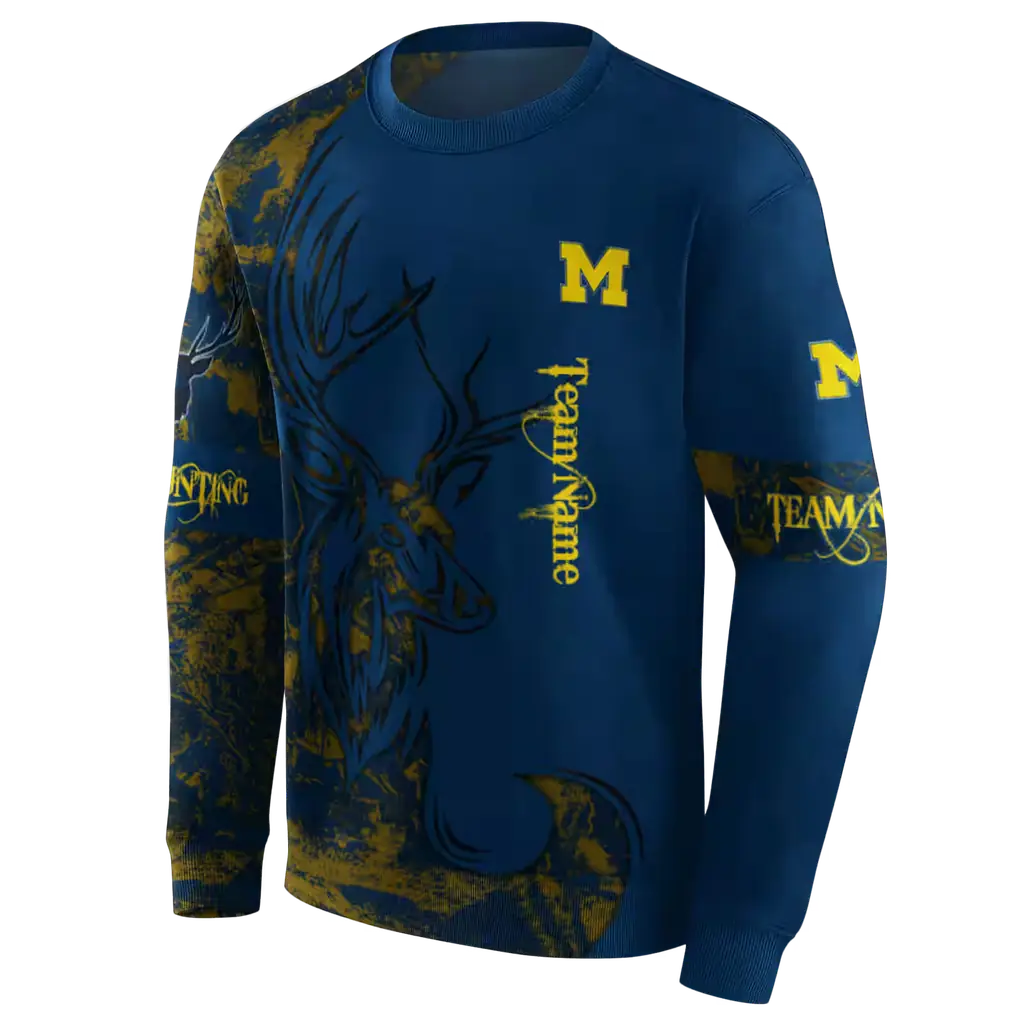 custom michigan wolverines deer silhouette blue hoodie new arrival custom michigan wolverines deer silhouette blue hoodie new arrival
