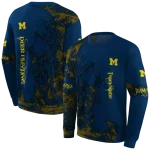 custom michigan wolverines deer silhouette blue hoodie best selling