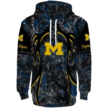 custom michigan wolverines hunting theme blue black hoodie best selling