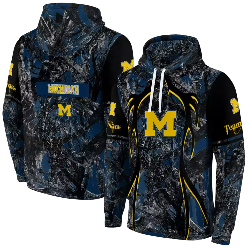 custom michigan wolverines hunting theme blue black hoodie fashion forward custom michigan wolverines hunting theme blue black hoodie fashion forward