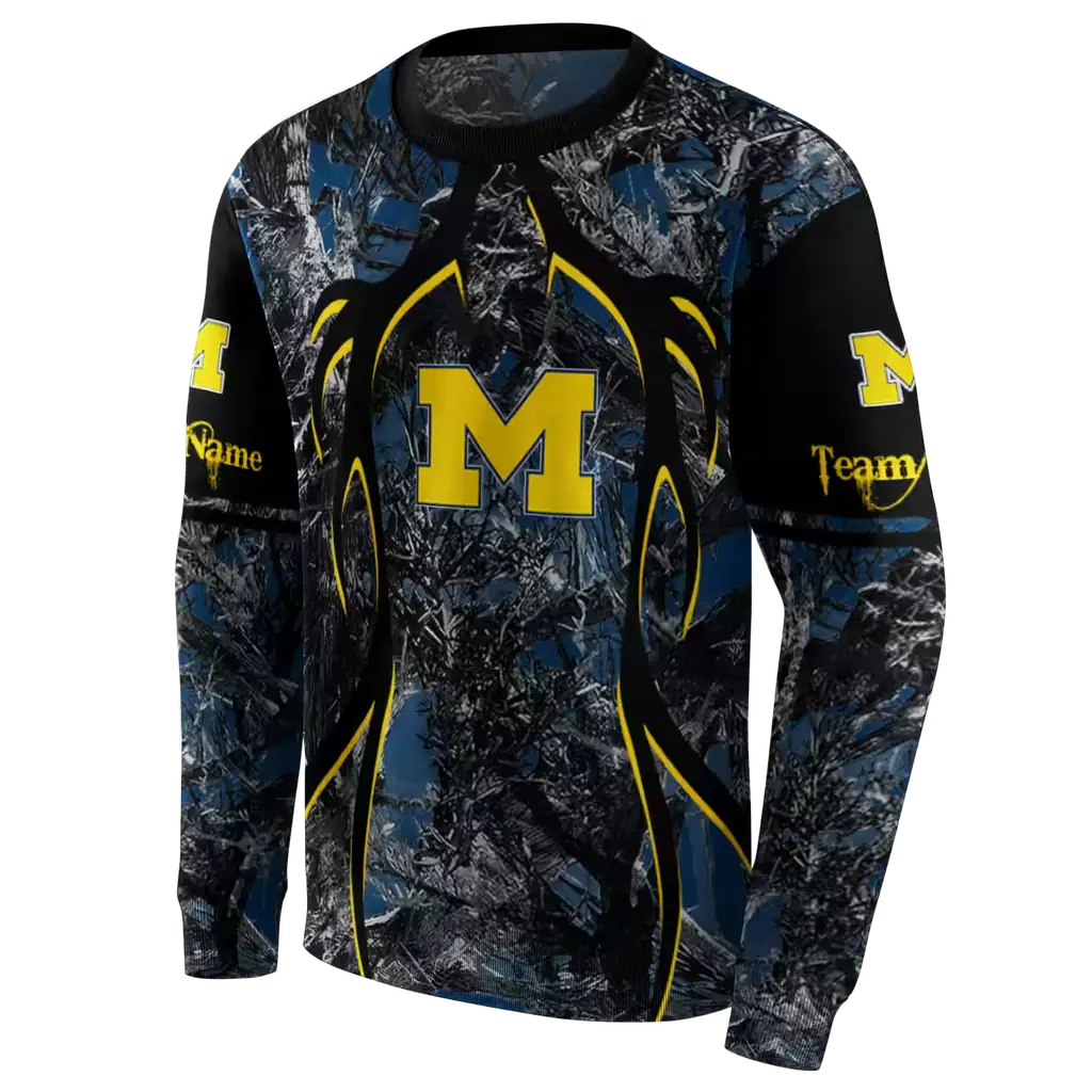 custom michigan wolverines hunting theme blue black hoodie new arrival custom michigan wolverines hunting theme blue black hoodie new arrival