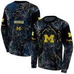 custom michigan wolverines hunting theme blue black hoodie best selling