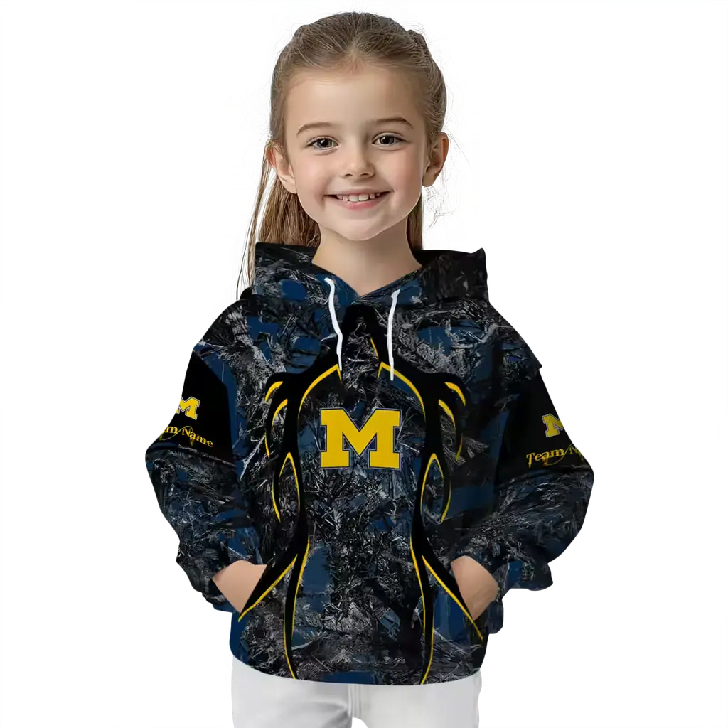 custom michigan wolverines hunting theme blue black hoodie top rated custom michigan wolverines hunting theme blue black hoodie top rated