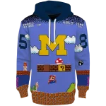 custom michigan wolverines mario blue black hoodie best selling