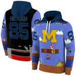 custom michigan wolverines mario blue black hoodie best selling