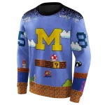 custom michigan wolverines mario blue black hoodie best selling