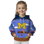 custom michigan wolverines mario blue black hoodie best selling