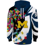 custom michigan wolverines puzzle pieces blue hoodie best selling