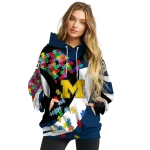 custom michigan wolverines puzzle pieces blue hoodie best selling