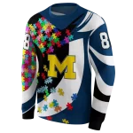 custom michigan wolverines puzzle pieces blue hoodie best selling