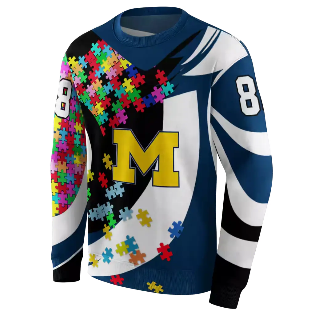 custom michigan wolverines puzzle pieces blue hoodie new arrival custom michigan wolverines puzzle pieces blue hoodie new arrival