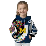 custom michigan wolverines puzzle pieces blue hoodie best selling