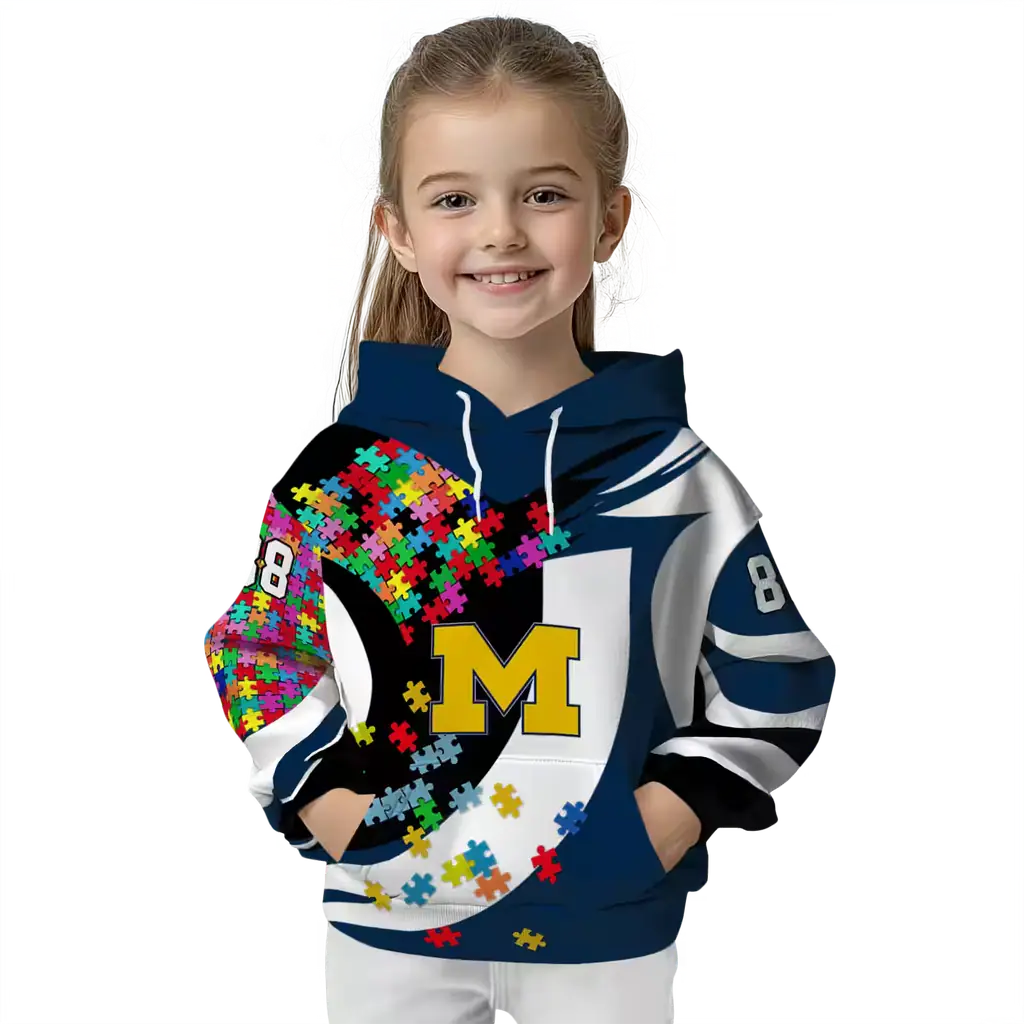 custom michigan wolverines puzzle pieces blue hoodie top rated custom michigan wolverines puzzle pieces blue hoodie top rated