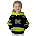 custom michigan wolverines safety motif black neon green hoodie best selling