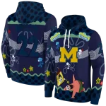 custom michigan wolverines spongebob patrick star blue navy hoodie best selling