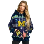 custom michigan wolverines spongebob patrick star blue navy hoodie best selling