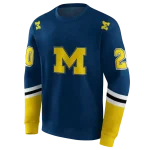 custom michigan wolverines striped sleeves blue hoodie best selling