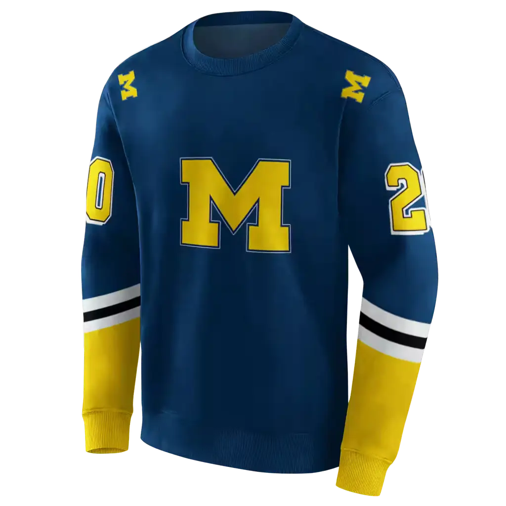 custom michigan wolverines striped sleeves blue hoodie new arrival custom michigan wolverines striped sleeves blue hoodie new arrival