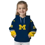 custom michigan wolverines striped sleeves blue hoodie best selling