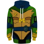 custom michigan wolverines superhero armor blue green hoodie best selling