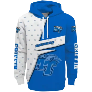 custom middle tennessee blue raiders abstract shape blue hoodie best selling