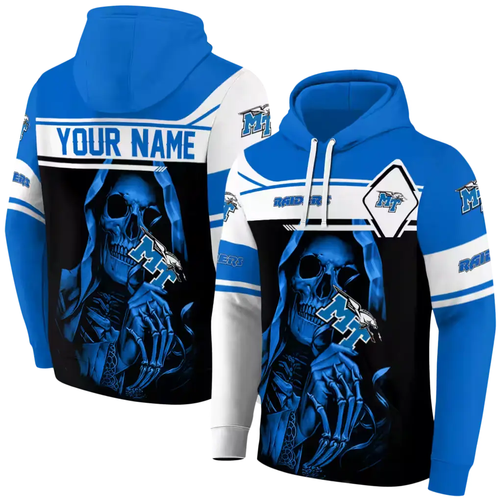 custom middle tennessee blue raiders grim reaper blue black hoodie fashion forward custom middle tennessee blue raiders grim reaper blue black hoodie fashion forward