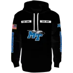 custom middle tennessee blue raiders punisher skull black hoodie best selling