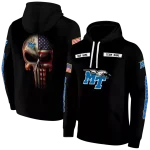 custom middle tennessee blue raiders punisher skull black hoodie best selling