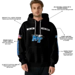 custom middle tennessee blue raiders punisher skull black hoodie best selling