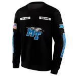 custom middle tennessee blue raiders punisher skull black hoodie best selling