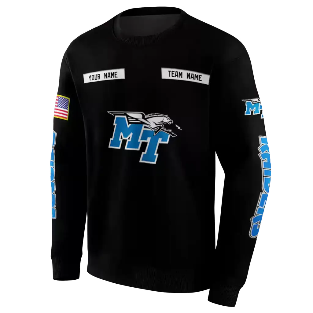 custom middle tennessee blue raiders punisher skull black hoodie new arrival custom middle tennessee blue raiders punisher skull black hoodie new arrival