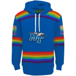custom middle tennessee blue raiders rainbow stripes blue hoodie best selling