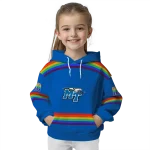 custom middle tennessee blue raiders rainbow stripes blue hoodie best selling