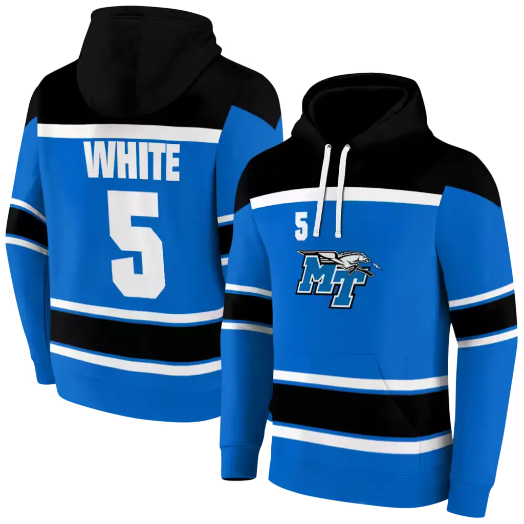 custom middle tennessee blue raiders striped pattern blue hoodie fashion forward custom middle tennessee blue raiders striped pattern blue hoodie fashion forward