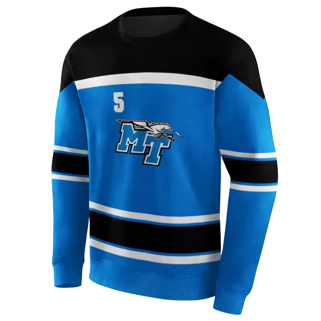 custom middle tennessee blue raiders striped pattern blue hoodie new arrival custom middle tennessee blue raiders striped pattern blue hoodie new arrival