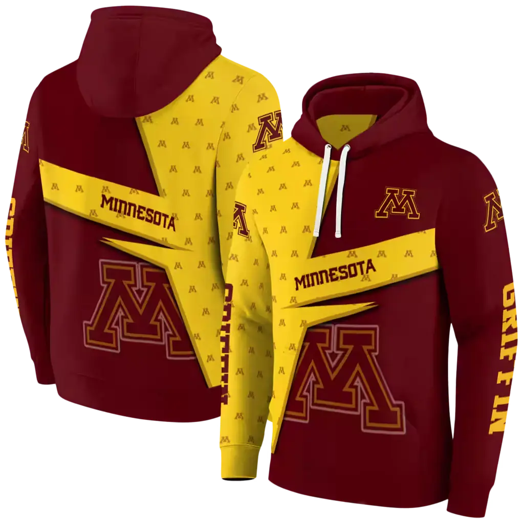 custom minnesota golden gophers abstract shape maroon hoodie fashion forward custom minnesota golden gophers abstract shape maroon hoodie fashion forward