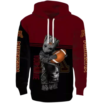 custom minnesota golden gophers baby groot maroon black hoodie best selling