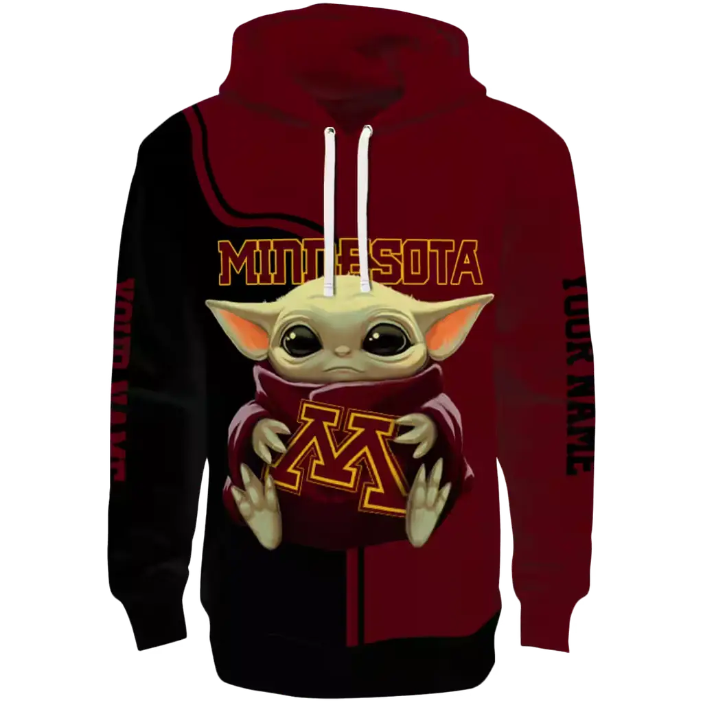 custom minnesota golden gophers baby yoda maroon black hoodie best selling custom minnesota golden gophers baby yoda maroon black hoodie best selling