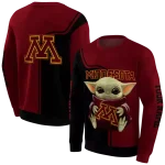 custom minnesota golden gophers baby yoda maroon black hoodie best selling