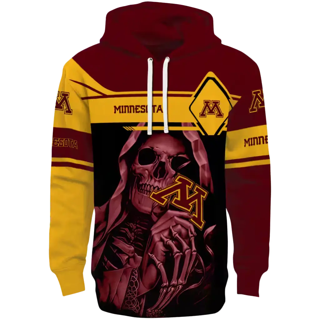custom minnesota golden gophers grim reaper maroon black hoodie best selling custom minnesota golden gophers grim reaper maroon black hoodie best selling