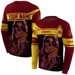 custom minnesota golden gophers grim reaper maroon black hoodie best selling