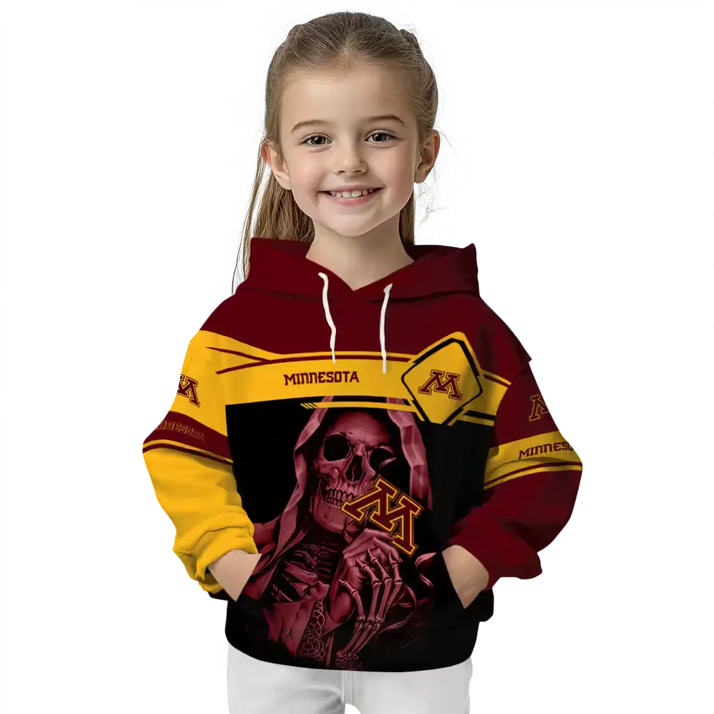 custom minnesota golden gophers grim reaper maroon black hoodie top rated custom minnesota golden gophers grim reaper maroon black hoodie top rated