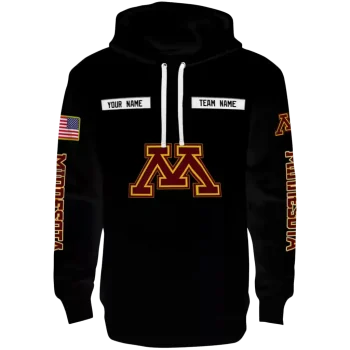 custom minnesota golden gophers punisher skull black hoodie best selling