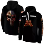 custom minnesota golden gophers punisher skull black hoodie best selling
