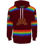 custom minnesota golden gophers rainbow stripes maroon hoodie best selling