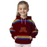 custom minnesota golden gophers rainbow stripes maroon hoodie best selling