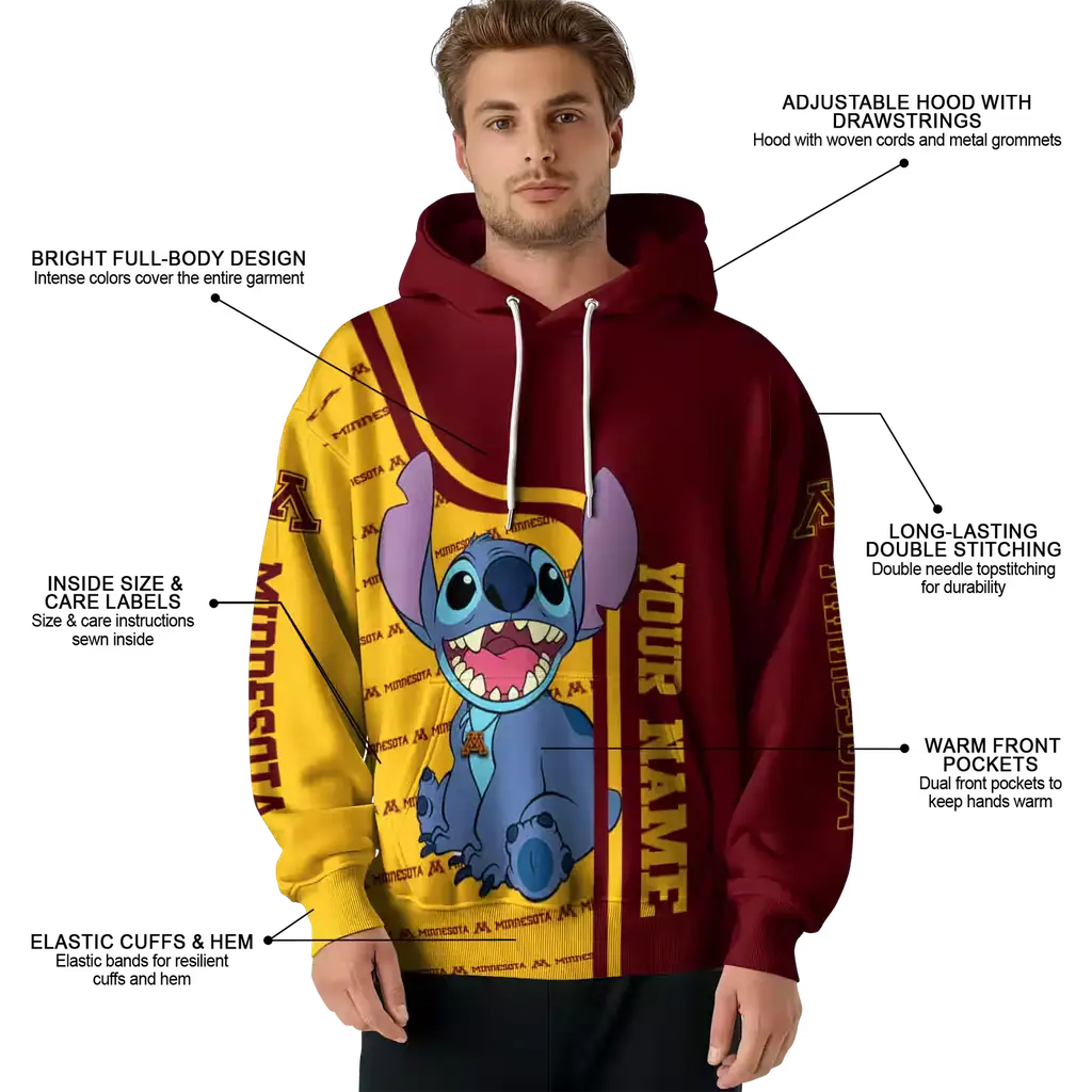 custom minnesota golden gophers stitch maroon hoodie latest model custom minnesota golden gophers stitch maroon hoodie latest model