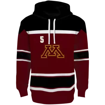 custom minnesota golden gophers striped pattern maroon hoodie best selling
